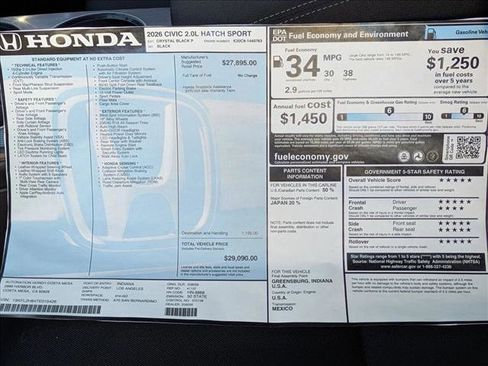 New 2026 Honda Civic Sport image 17