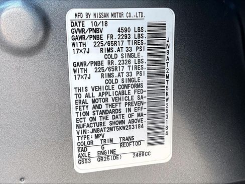 Used 2019 Nissan Rogue SV FWD image 33