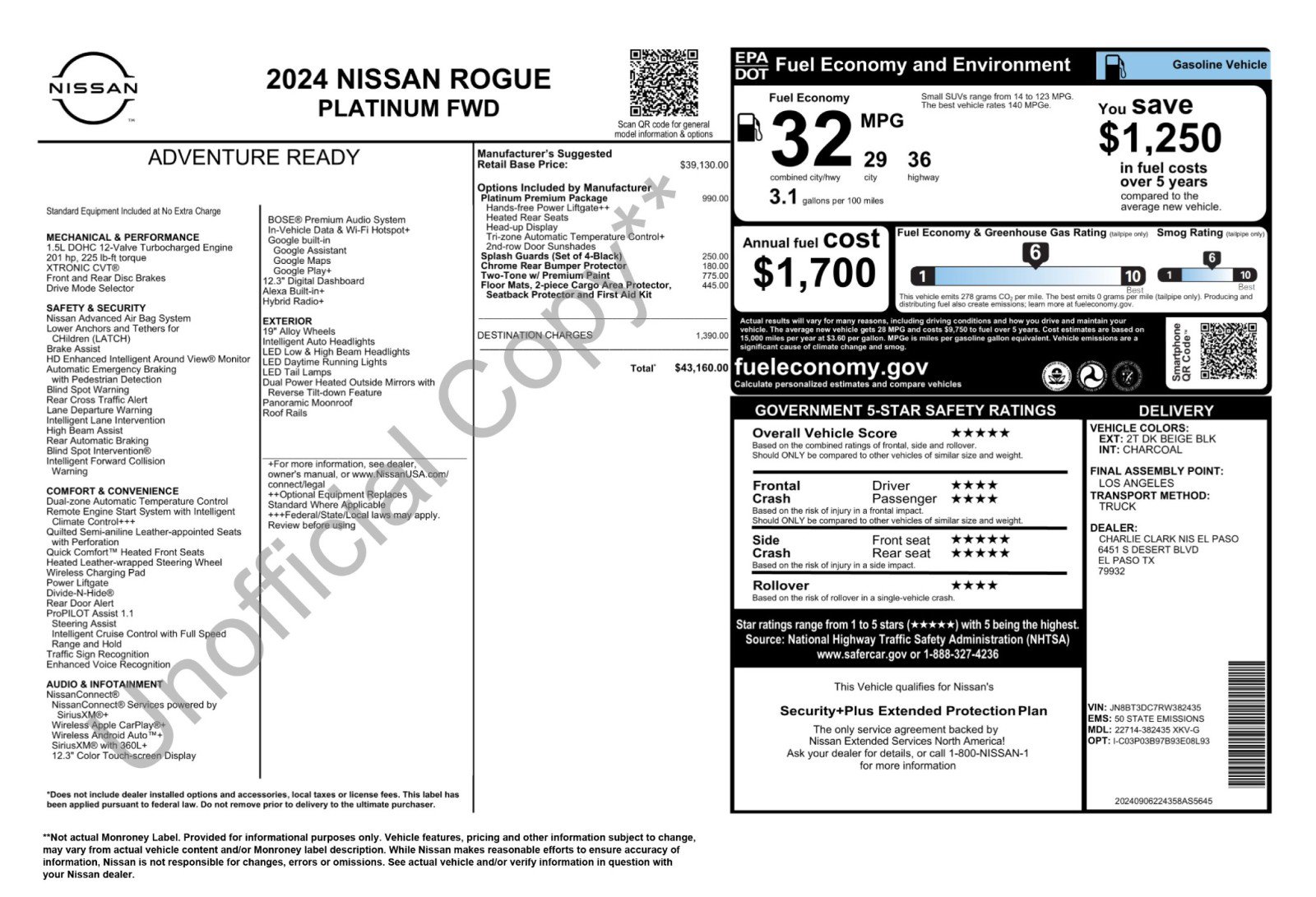 Used 2024 Nissan Rogue Platinum w/ Platinum Premium Package FWD image 54