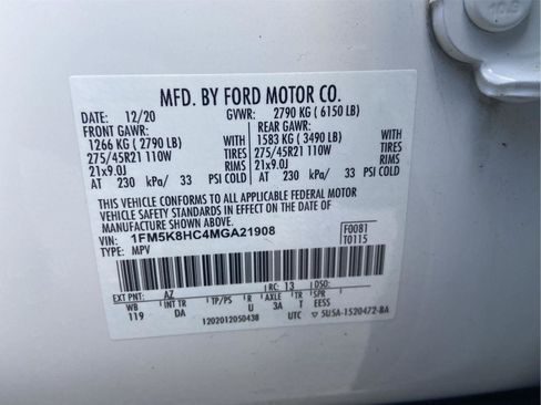 Used 2021 Ford Explorer Platinum w/ Equipment Group 601A AWD/4WD image 33