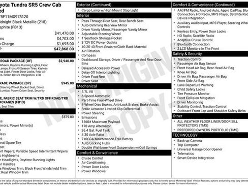 Used 2021 Toyota Tundra SR5 w/ TRD Off-Road Package AWD/4WD image 5