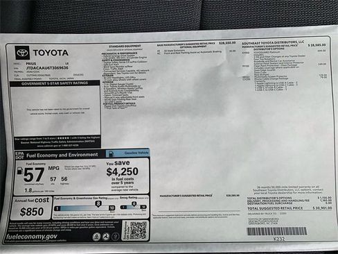 New 2026 Toyota Prius LE image 37