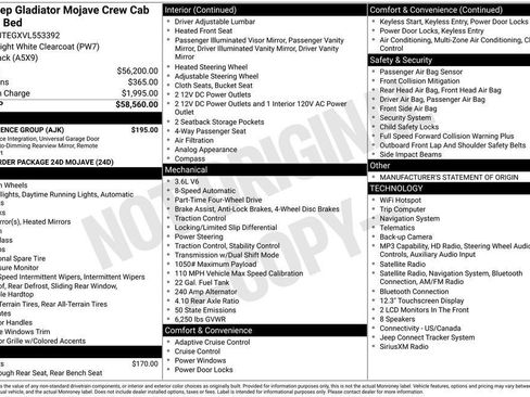 New 2027 Jeep Gladiator Mojave w/ Convenience Group AWD/4WD image 2