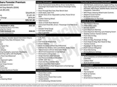 Used 2019 Subaru Forester Premium w/ Popular Package #1 image 34