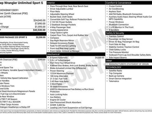 Certified 2022 Jeep Wrangler Unlimited Sport image 42