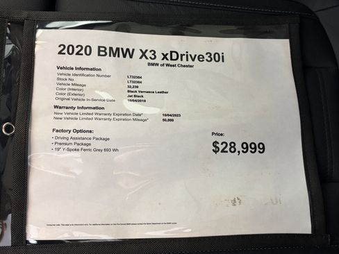Used 2020 BMW X3 xDrive30i w/ Premium Package AWD/4WD image 18