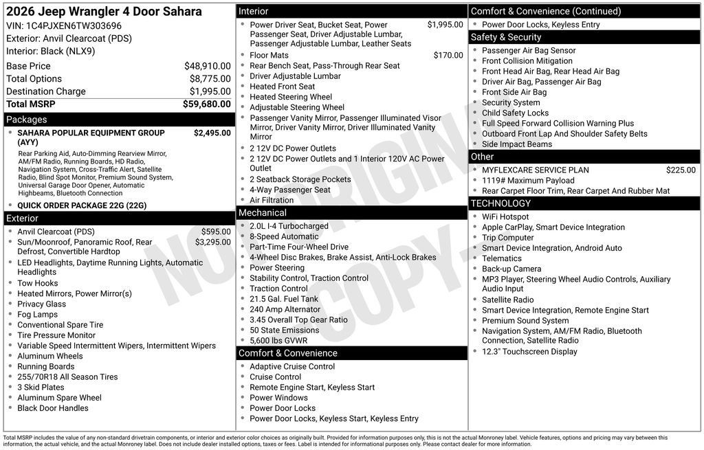 New 2026 Jeep Wrangler Unlimited Sahara AWD/4WD image 9