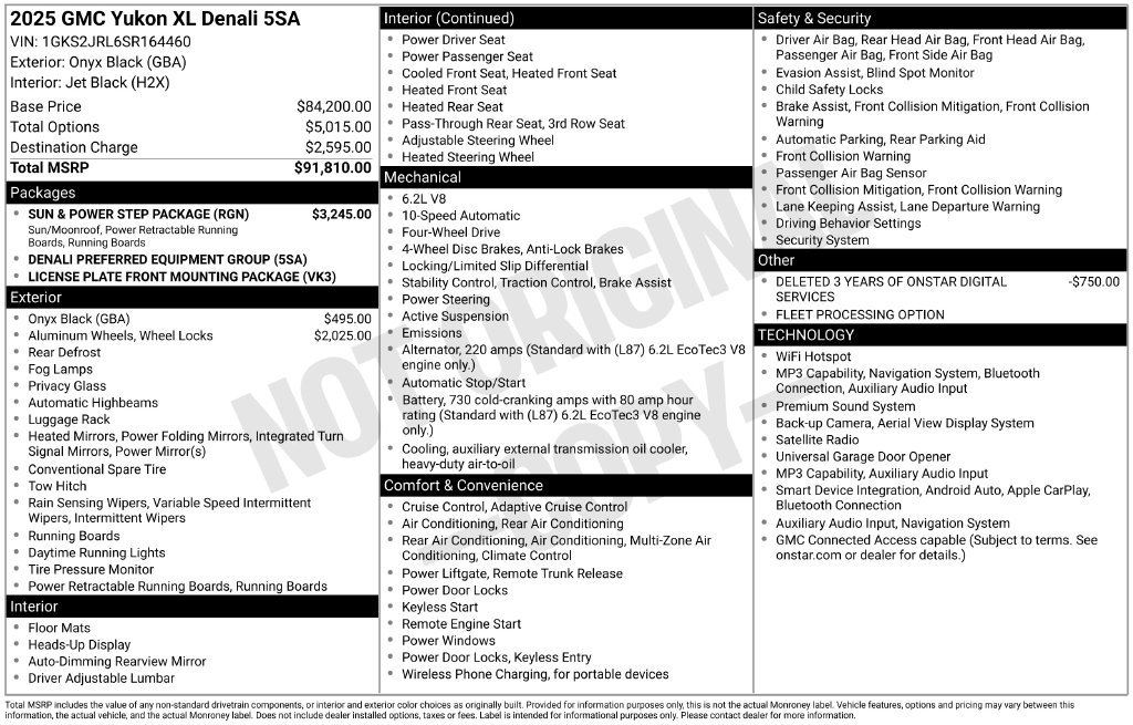 Used 2025 GMC Yukon XL Denali w/ Sun & Power Step Package AWD/4WD image 37