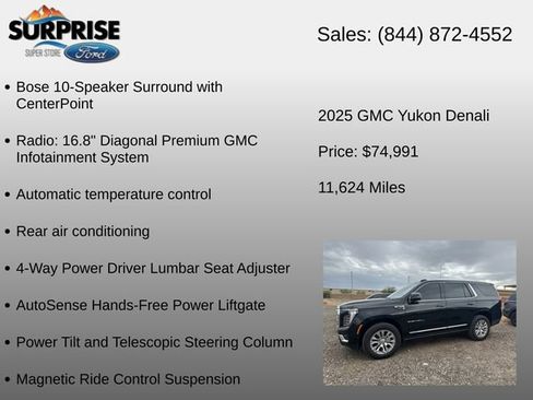 Used 2025 GMC Yukon Denali w/ Sun & Power Step Package AWD/4WD image 14
