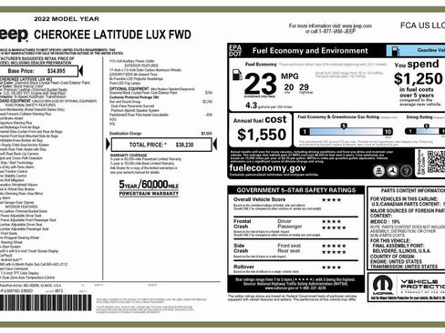 Used 2022 Jeep Cherokee Latitude Lux w/ Sun & Sound Group image 4