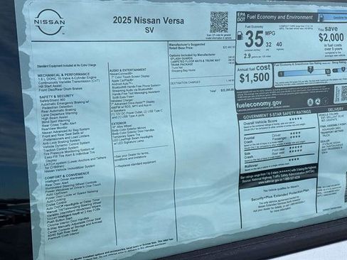 Used 2025 Nissan Versa SV w/ Trunk Package image 8