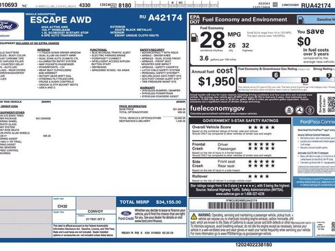 Used 2024 Ford Escape Active w/ Tech Pack #1 AWD/4WD image 30
