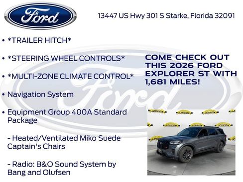 New 2026 Ford Explorer ST w/ Sun And Sound Package image 15