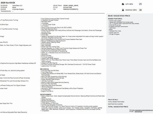 Used 2025 Kia K5 EX image 30