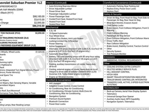 New 2025 Chevrolet Suburban Premier w/ Sun And Tow Package image 9