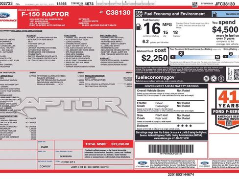 Used 2018 Ford F150 Raptor w/ Equipment Group 802A Luxury AWD/4WD image 3