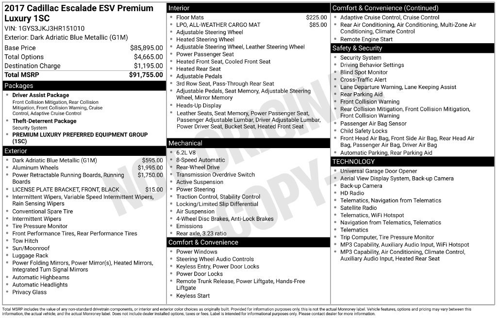 Used 2017 Cadillac Escalade ESV Premium Luxury RWD image 4