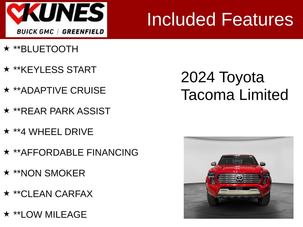 Used 2024 Toyota Tacoma Limited w/ Limited Package (LT) AWD/4WD image 3