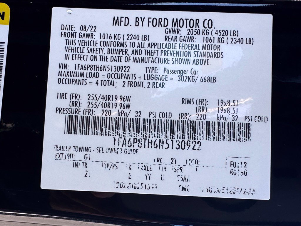Used 2022 Ford Mustang Coupe w/ Equipment Group 101A RWD image 41