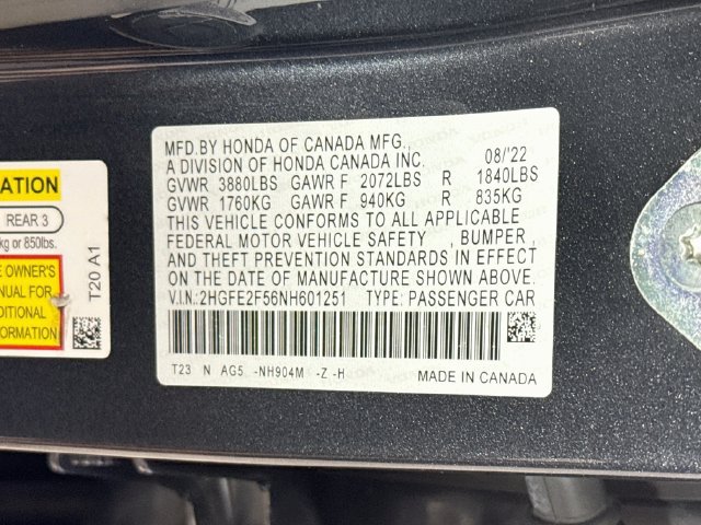 Used 2022 Honda Civic Sport image 39