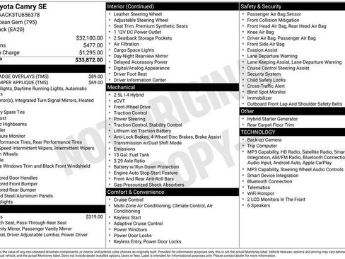 Used 2026 Toyota Camry SE FWD image 2