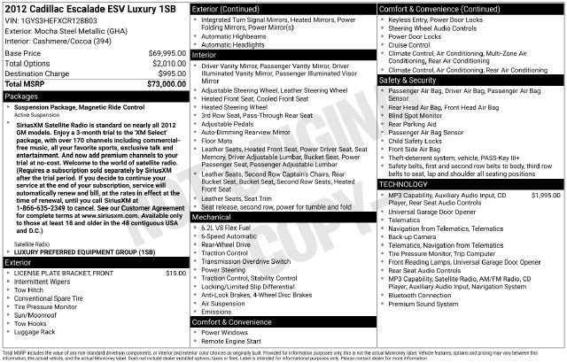 Used 2012 Cadillac Escalade ESV Luxury RWD image 31