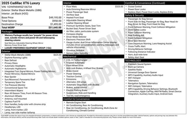 Certified 2025 Cadillac XT6 Luxury FWD image 34