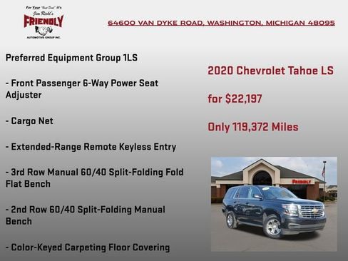 Used 2020 Chevrolet Tahoe LS w/ Enhanced Driver Alert Package AWD/4WD image 5