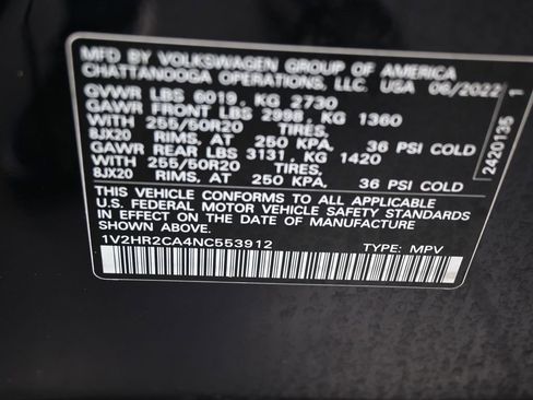 Used 2022 Volkswagen Atlas SE w/ Black Wheel Package image 18