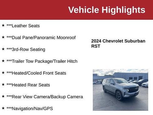 Used 2024 Chevrolet Suburban RST w/ Luxury Package AWD/4WD image 10