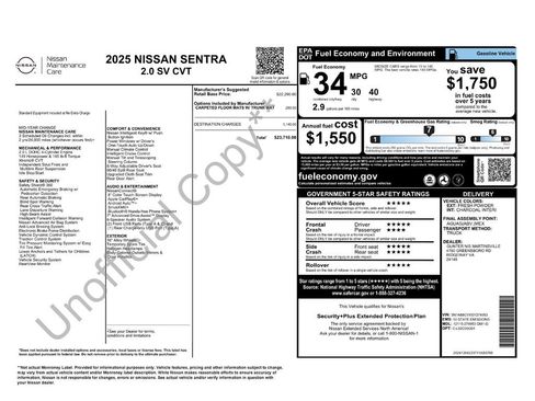 Used 2025 Nissan Sentra SV FWD image 2