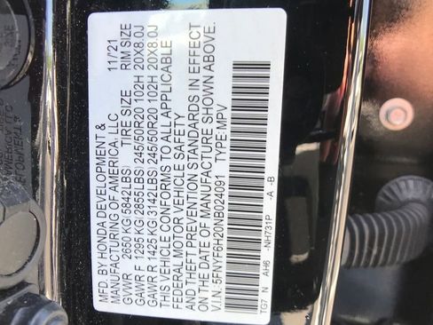 Certified 2022 Honda Pilot Special Edition image 16