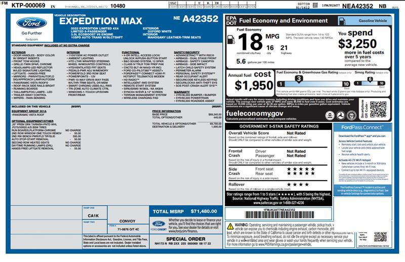 Used 2022 Ford Expedition Max Limited AWD/4WD image 3