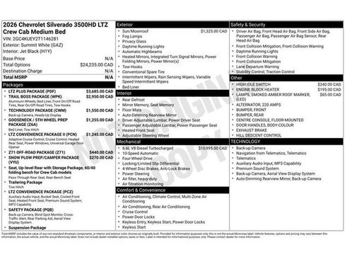 New 2026 Chevrolet Silverado 3500 LTZ w/ LTZ Plus Package image 77