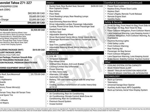 Used 2023 Chevrolet Tahoe Z71 w/ Luxury Package AWD/4WD image 35