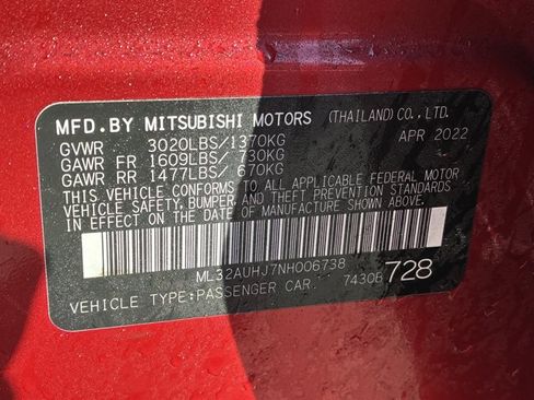 Used 2022 Mitsubishi Mirage LE image 15