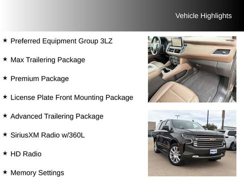 Used 2021 Chevrolet Tahoe High Country w/ Premium Package RWD image 9