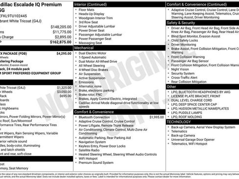 New 2026 Cadillac Escalade IQ Sport 2 w/ LPO, ONYX Package AWD/4WD image 48