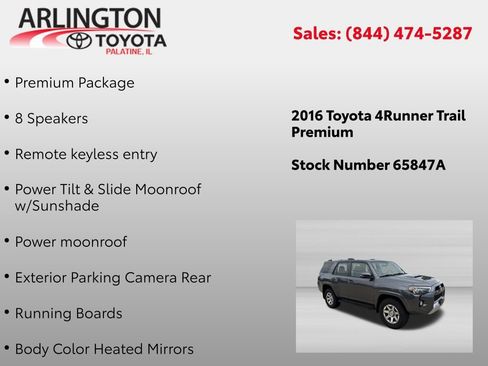 Used 2016 Toyota 4Runner Trail Premium AWD/4WD image 2
