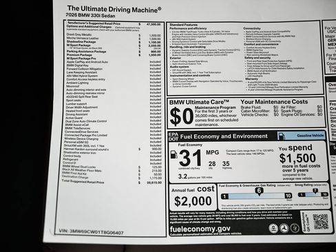 New 2026 BMW 330i Sedan w/ M Sport Package image 39