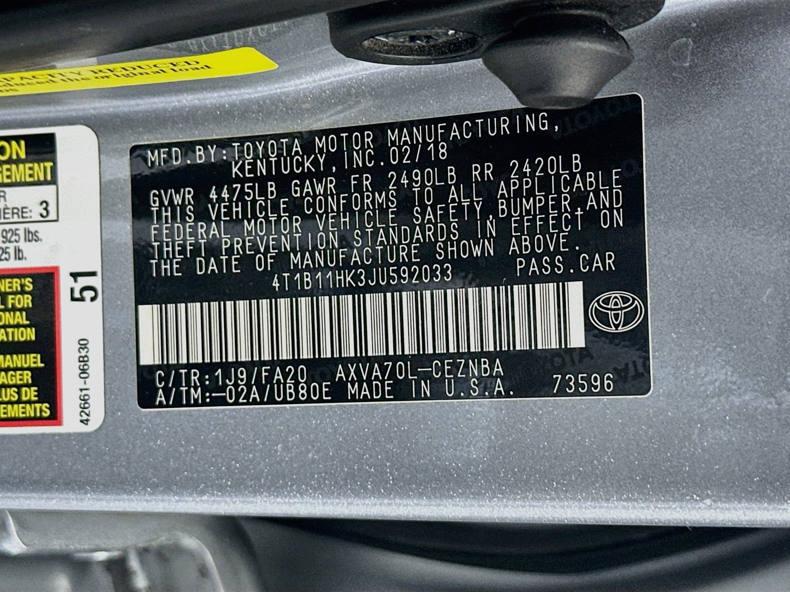 Used 2018 Toyota Camry LE FWD image 29