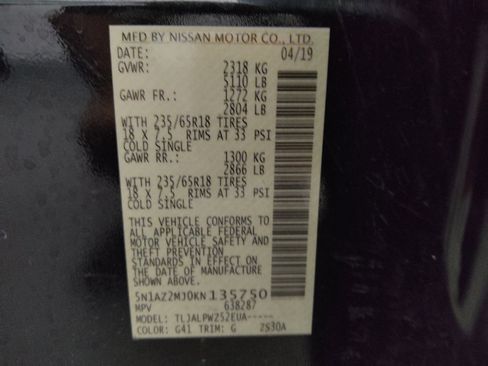 Used 2019 Nissan Murano S w/ Cargo Package FWD image 33