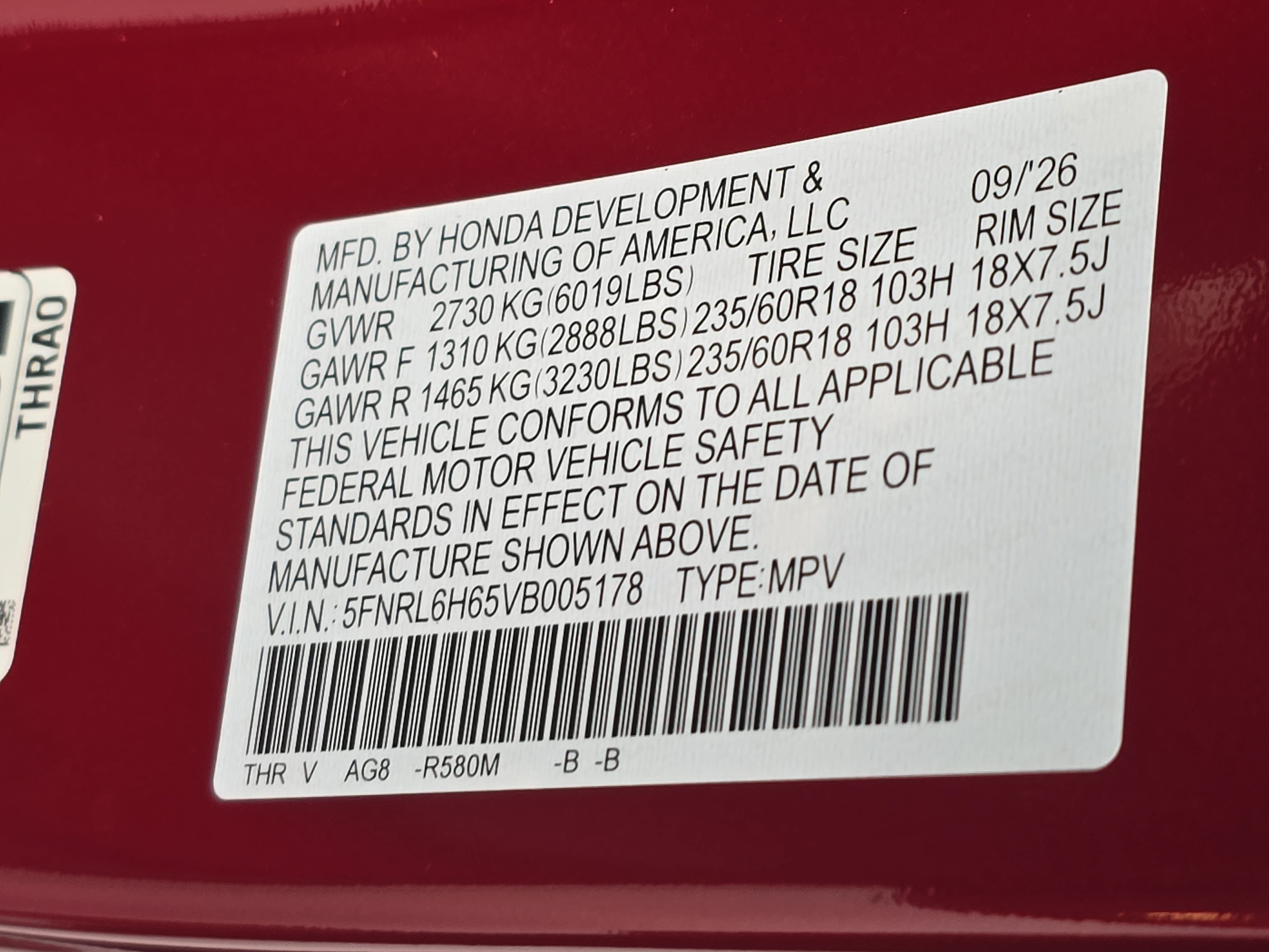 New 2027 Honda Odyssey EX-L image 36