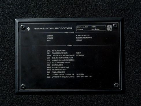 Certified 2017 Ferrari 488 Spider RWD image 59
