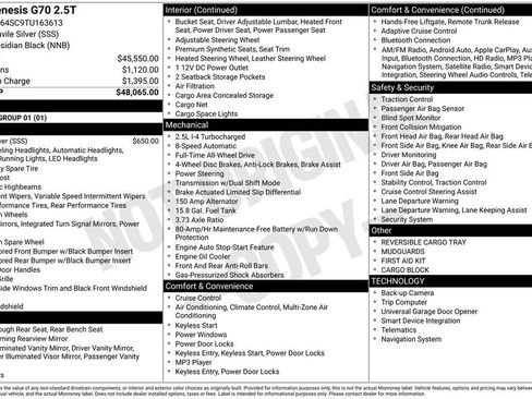 New 2026 Genesis G70 2.5T AWD/4WD image 3