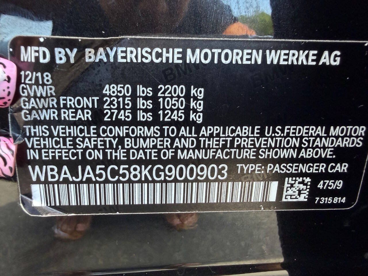 Used 2019 BMW 530i w/ Convenience Package RWD image 23
