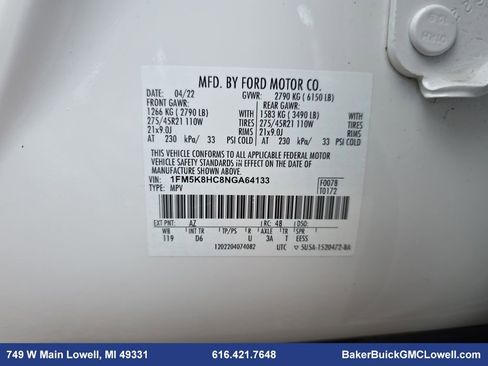 Used 2022 Ford Explorer Platinum w/ Equipment Group 601A image 39