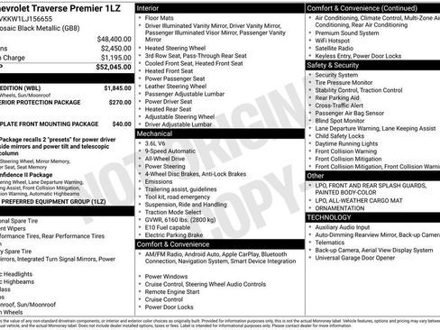 Used 2020 Chevrolet Traverse Premier w/ Redline Edition AWD/4WD image 3