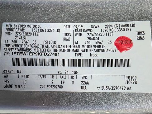 Used 2019 Ford F150 XL w/ Equipment Group 101A Mid AWD/4WD image 41