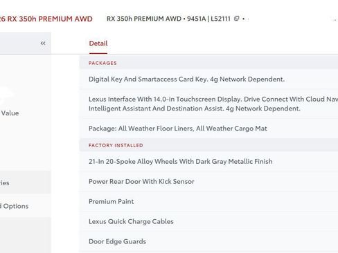 Used 2026 Lexus RX 350h image 2